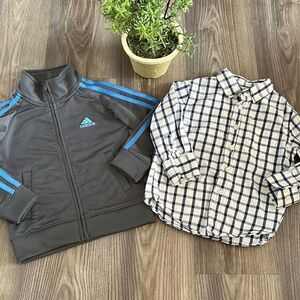 BABY BOYS TWO PIECE FALL/WINTER BUNDLE SIZE 2T LILE NEW ADIDAS JACKET/CREWCUTS